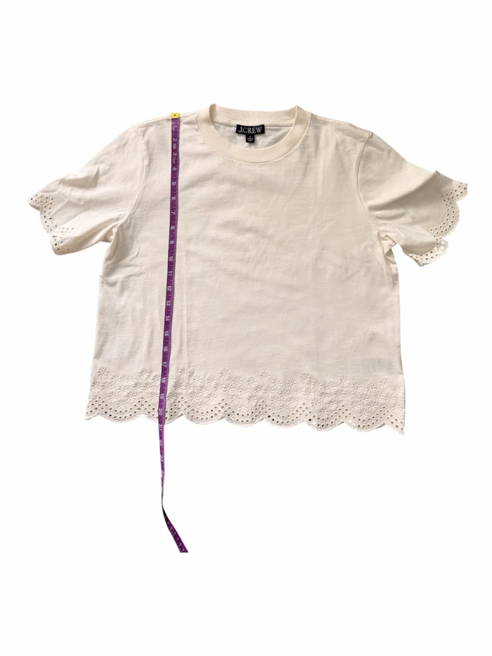 NEW • J. Crew • Premium-weight relaxed scalloped T-shirt